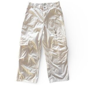 Urban Outfitters BDG Off White Cotton Wide Leg Cargo Pants Size 10 EUC
